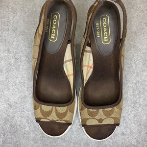 Coach Women's Tan and Brown Wedges